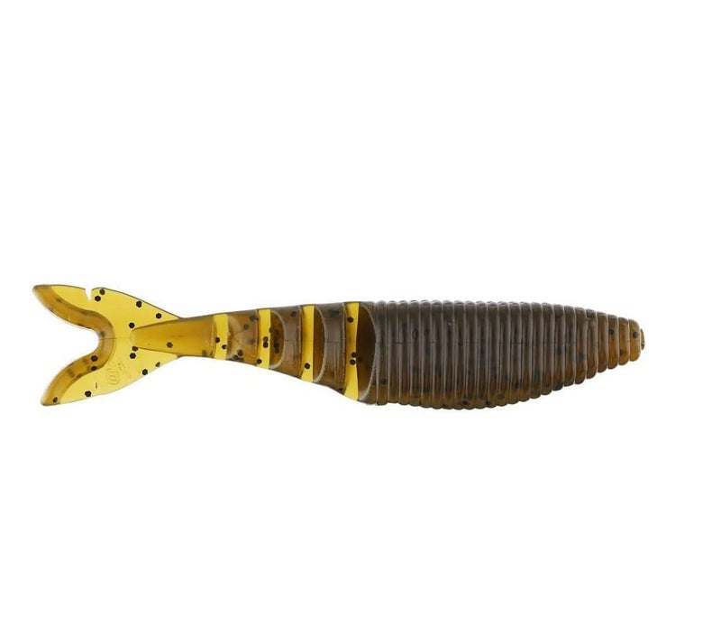 Yamamoto Zako 4' Multi-Use Soft Plastic Fishing Angling Swimbait Lure Designed to Mimic Bluegill or Shad - 6 Pack, Green Pumpkin with Large Black Flake - Image 4